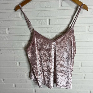 Forever 21 Pink Crushed Velvet Soft Cami, Women’s Size Medium